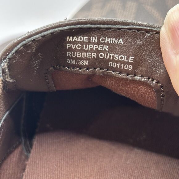 Michael Kors Keaton MK Signature Logo Flat Slip-On Brown Sneakers Women Size 8M - Picture 7 of 8